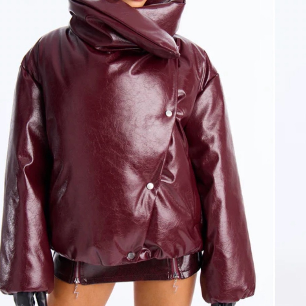 NWT| Fashion Nova Deep Burgundy Puffer Jacket